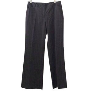 AB Studio Womens Pinstripe Brown Wide-Leg Dress Pants Size 10 Polyester/Rayon/Sp